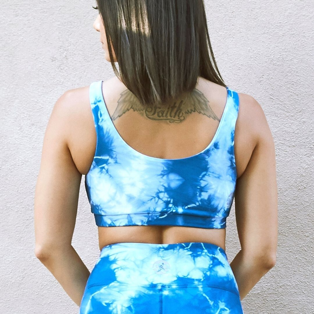 GYMSQUAD® SUPPORTIVE SPORTS BRA - TIE-DYE BLUE – GYMSQUAD INDIA