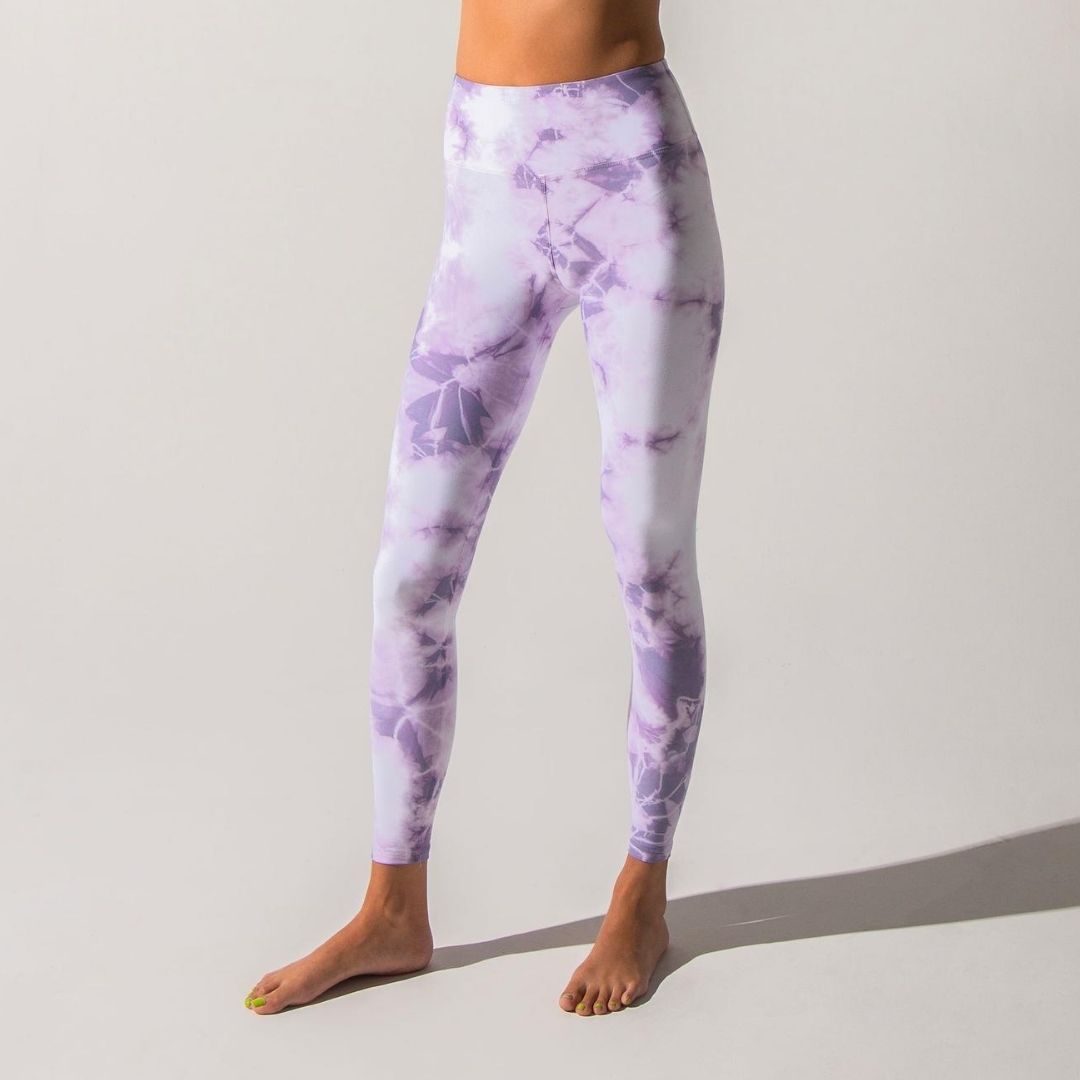 Tie Dye Yoga Leggings - deep purple